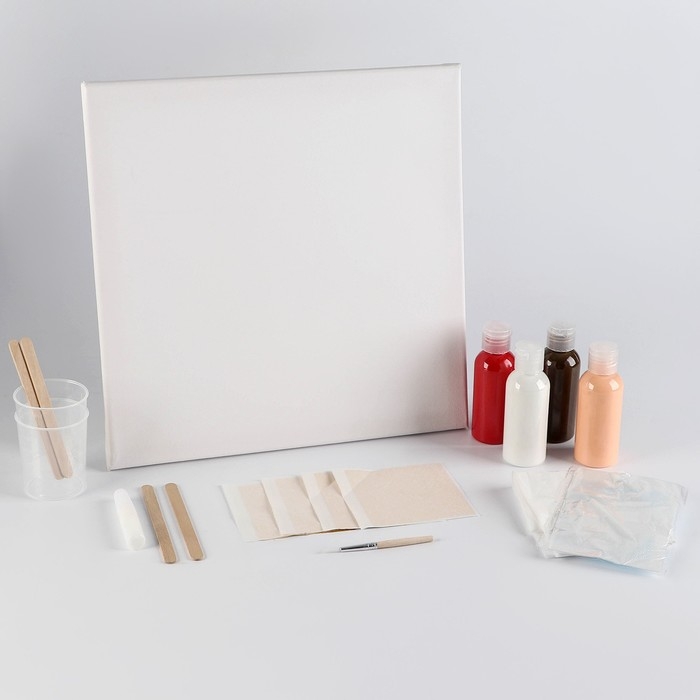 Набор для творчества. Флюид арт. Рисование акрилом на холсте с поталью &laquo;Закат&raquo;