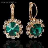 Серьги со стразами &laquo;Круг&raquo; вечеринка, крупный, миксы