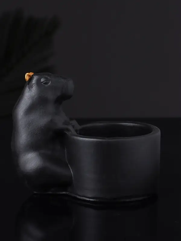 Подсвечник "Капибара" 6х9 см, чёрный
