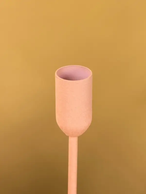 Подсвечник на 1 свечу текстурный "Пудровый розовый" 8х8х15,5 см