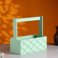 Кашпо деревянное "Эллада большая, сетка", с ручкой,  25&times;12,5&times;10(25) см Оливковый