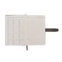 Ежедневник недатированный формат А5, с хлястиком, 128л, линия, пвх, Серый