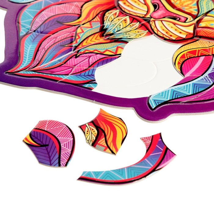 Фигурный пазл в рамке &laquo;Лев&raquo;, на подложке, 67 деталей