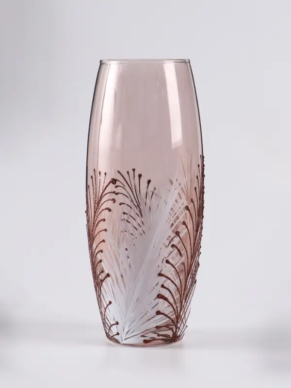 Ваза &laquo;Креман&raquo; овал, шоколад, h=26 см, стекло, светло-коричневая