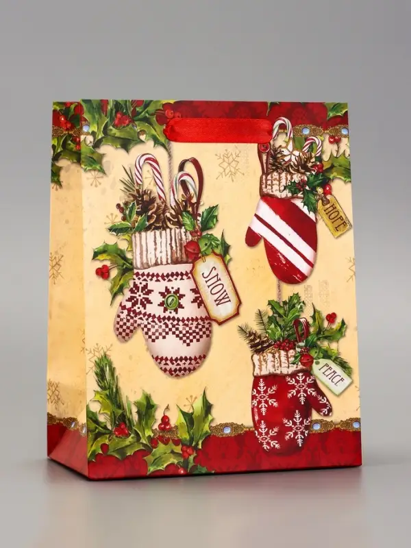 Пакет подарочный ламинированный "Новогоднее настроение" 18 х 23 х 10 см