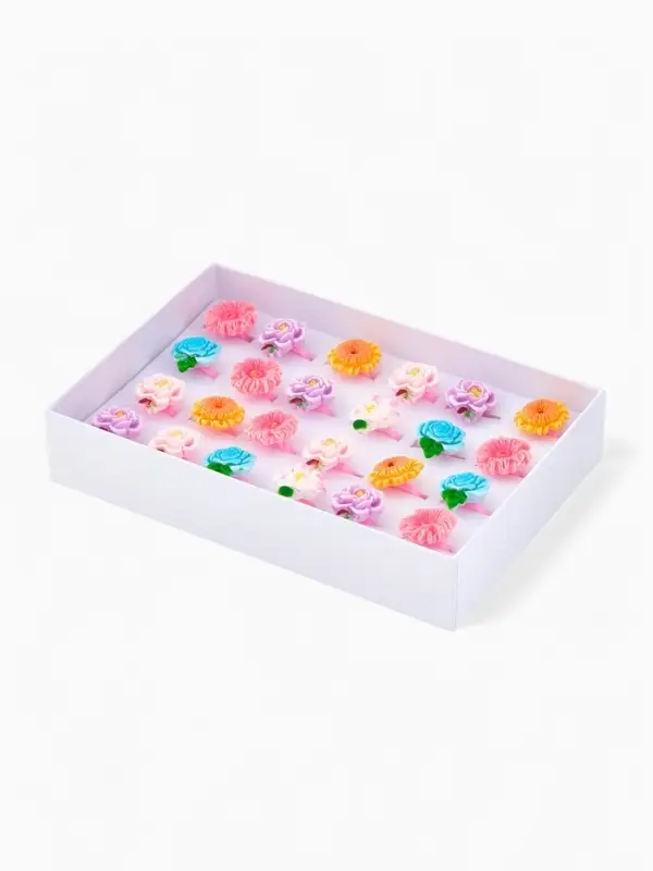 Кольцо &laquo;Выбражулька&raquo; цветы, форма МИКС, цветное, безразмерное