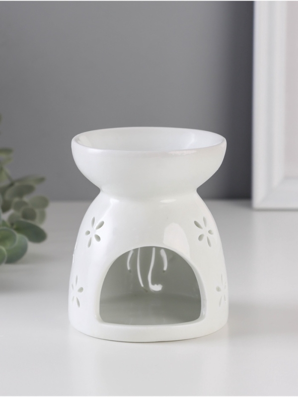 Аромалампа керамика "Голова слона" белый 8х8х9,3 см