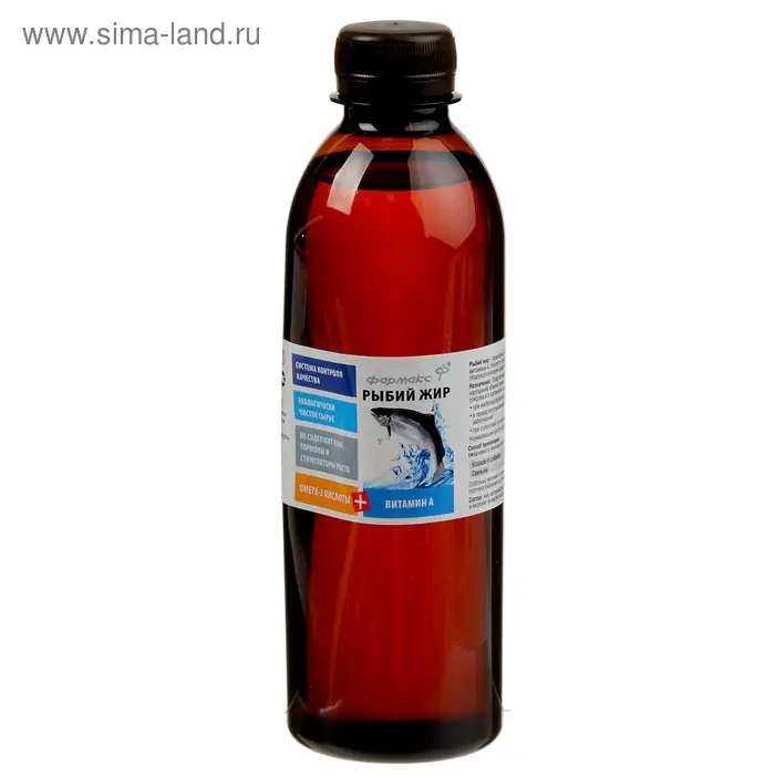 Рыбий жир ветеринарный с витамином A, для животных, 330 мл