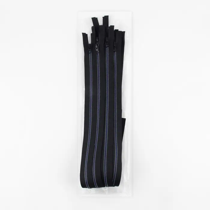 Молния &laquo;Трактор&raquo;, №5, разъёмная, замок автомат, 60 см, чёрная, белая, синяя