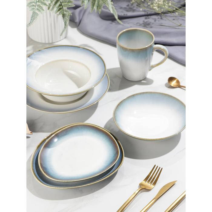 Блюдо фарфоровое для подачи Magistro &laquo;Пэвэти&raquo;, d=18,2 см, цвет голубой