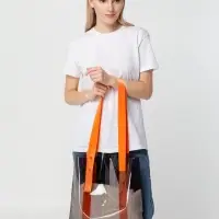 Шопер Clear Fest, прозрачный серый с оранжевыми ручками