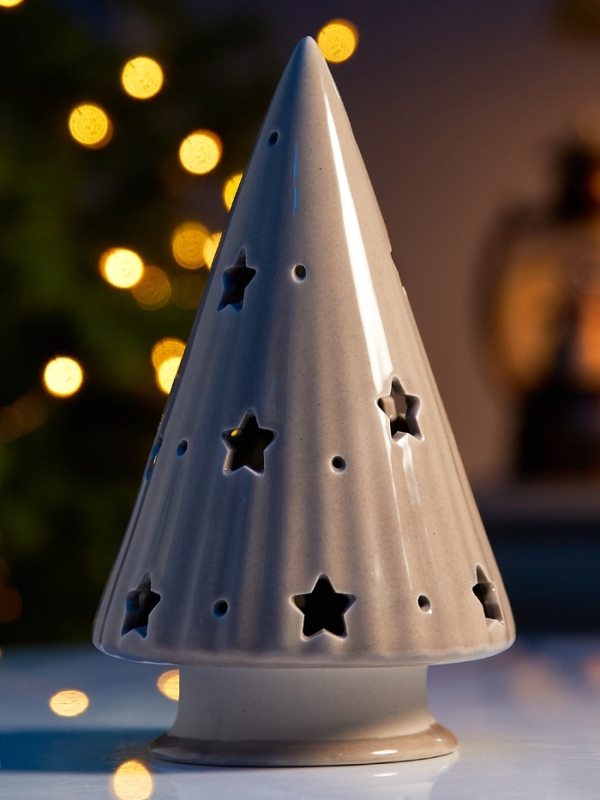 Светодиодная фигура "Елочка бежевая" 16.7х9.7х9.7, 1 LED, LR44x3(в компл.), Т/БЕЛЫЙ