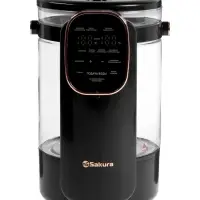 Термопот Sakura SA-1375BK, 1200 Вт, 3 л, 45-100&deg;С, сенсор, LCD дисплей,  стекло, черный