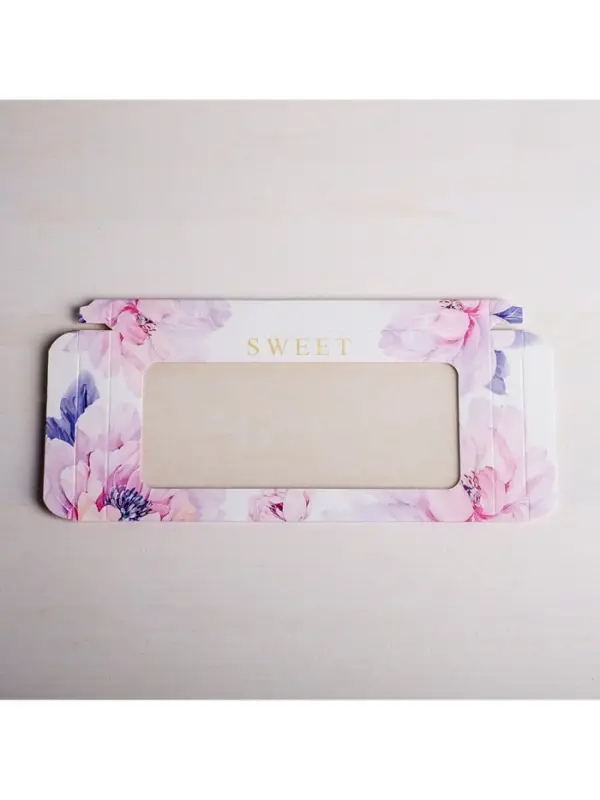 Коробка для шоколада, кондитерская упаковка с окном, Sweet, 17.3 х 8.8 х 1.5 см