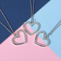 Кулоны &laquo;Неразлучники&raquo; троица, цвет серебро, 45 см