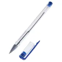 Ручка шариковая А-100, синий стержень, узел 0.5 мм, прозрачный корпус