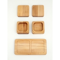 Набор для специй Adelica, 2 банки с крышкой на деревянной подставке, пропитано маслом, 20&times;10&times;1,8 см, берёза