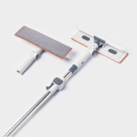 Оконная швабра с креплением на липучке 30х8 см, длина 103-145 см, 2 насадки, 45+180 поворот   107959