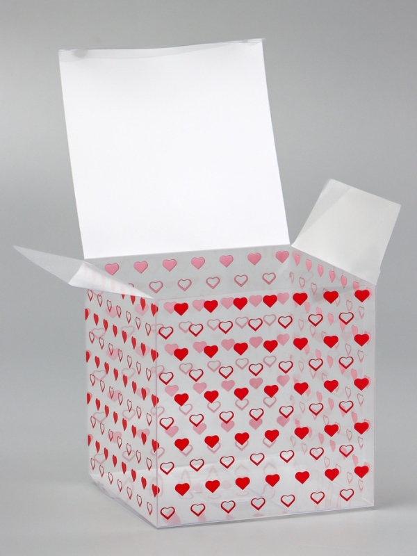 Складная коробка из PVC "Сердечки", 11 x 11 x 11 см 5шт