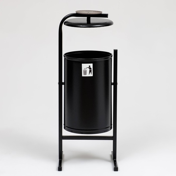 Урна уличная &laquo;Космос&raquo; 21 л, 32 х 82,5 х 28,5 см, черная, бак 0,6 мм