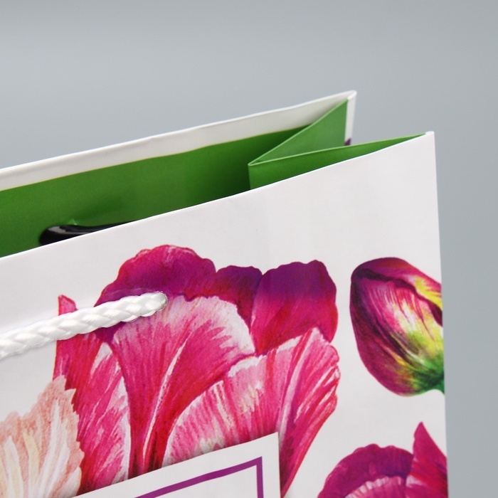 Пакет подарочный ламинированный горизонтальный, упаковка, &laquo;С днём 8 марта&raquo;, ML 25 х 21 х 8 см