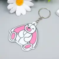 Брелок для ключей на кольце &laquo;Милый зайка&raquo;, PVC, 6&times;6.2 см