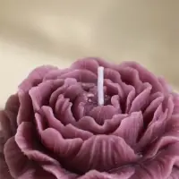 Свеча декоративная "Пион" фиолет d=7,5 см 8,2х8,2х4,4 см