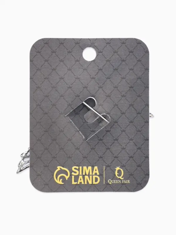 Брошь "Аист в облоках", цвет бело-голубой в серебре