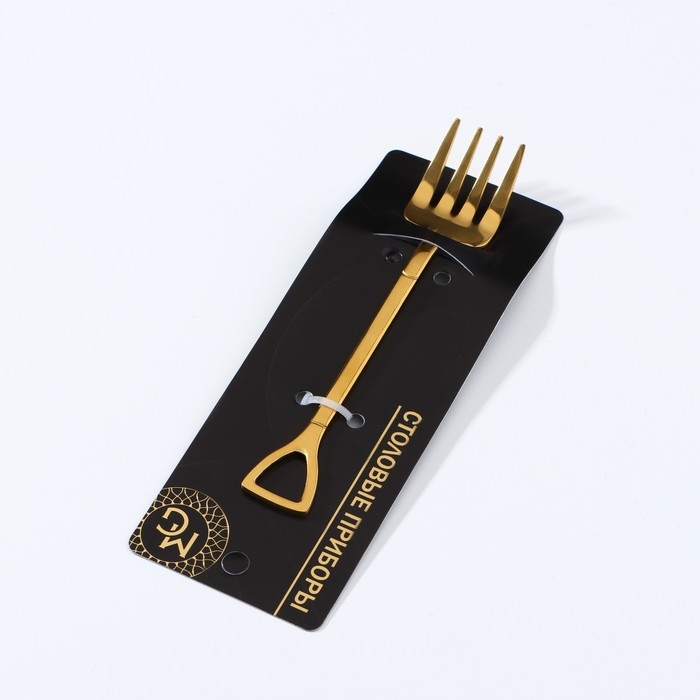 Вилка десертная из нержавеющей стали Magistro &laquo;Грабли&raquo;, длина 12 см, цвет золотой