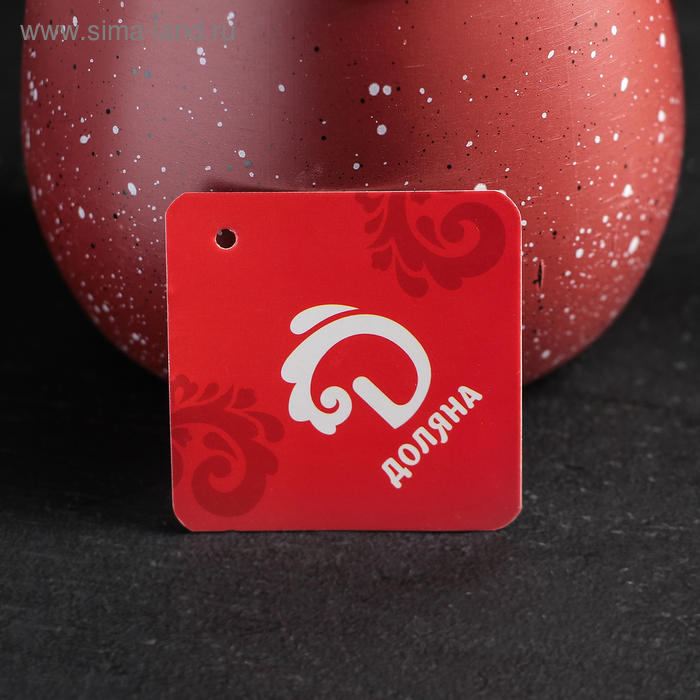 Турка Доляна &laquo;Бордо&raquo;, 600 мл, пластиковая ручка, антипригарное покрытие, цвет бордовый