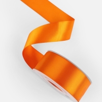 Лента атласная двухсторонняя №751 38мм*25&plusmn;1м ярко-оранжевый TR