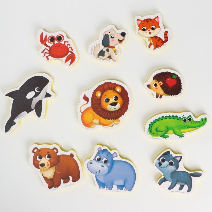 Мягкий пазл для малышей &laquo;Собираем животных&raquo;, 20 пазлов, 40 деталей, Крошка Я