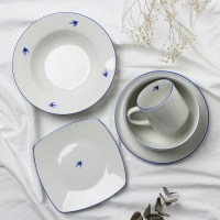 Тарелка плоская керамическая &laquo;Ласточка&raquo;, 22.4 см, 300 мл, цвет белый