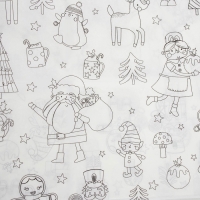 Скатерть новогодняя раскраска Доляна, детская, одноразовая, бумага, 120&times;180 см, белая