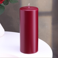 Свеча - цилиндр, 8х20 см, 90 ч, 795 г, бордовая