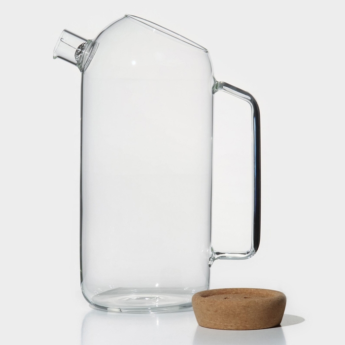 Кувшин для воды стеклянный с пробковой крышкой &laquo;Эко&raquo;, 1,8 л, 17&times;10,5&times;22 см