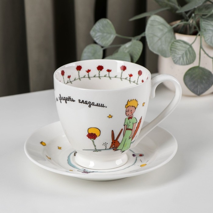Чайная пара фарфоровая &laquo;Маленький принц&raquo;, 440 мл, блюдце d=16 см