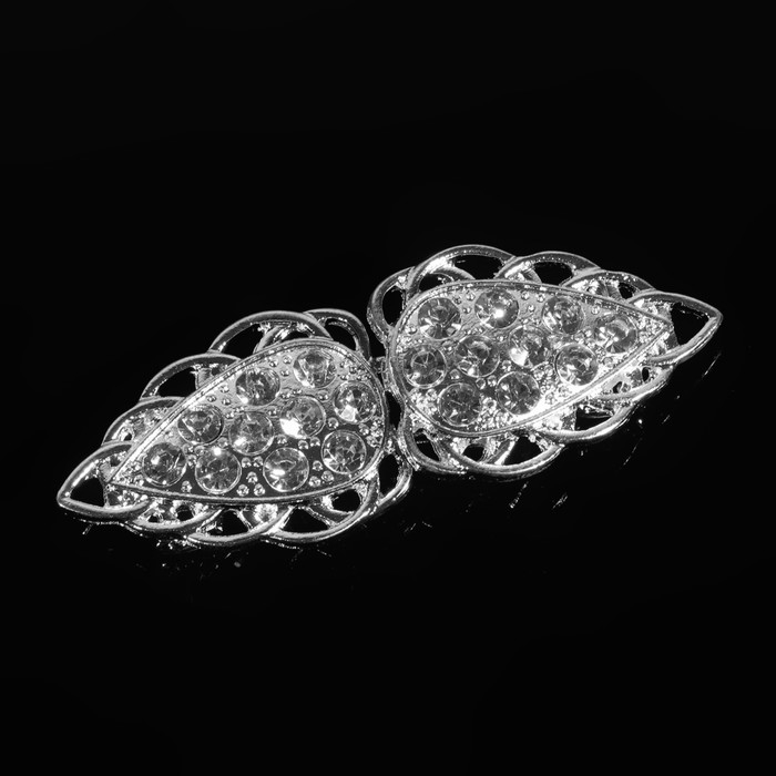 Декоративная застёжка, 6 &times; 2 см, цвет серебряный