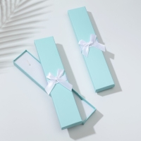 Коробочка подарочная под браслет/цепочку/часы &laquo;Тиффани&raquo;, 21&times;4 (размер полезной части 20,2&times;3,7 см), цвет бирюзовый