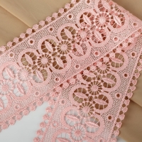 Кружево гипюровое, 83 мм &times; 11 &plusmn; 1 м, цвет нежно-розовый