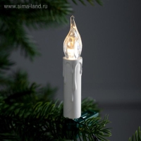 Гирлянда &laquo;Нить&raquo; 10 м с насадками &laquo;Свечи на прищепке&raquo;, IP20, тёмная нить, 50 LED, свечение тёплое белое, 220 В