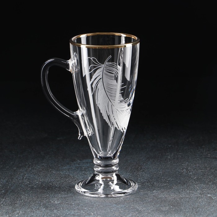 Кружка &laquo;Перо&raquo;, стеклянная, 250 мл