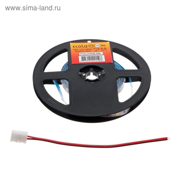 Светодиодная лента Ecola PRO 5 м, IP20, SMD3528, 60 LED/м, 4.8 Вт/м, 12 В, 4200К