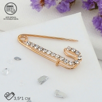 Булавка &laquo;Классика-россыпь&raquo;, 3,5см, цвет белый в золоте