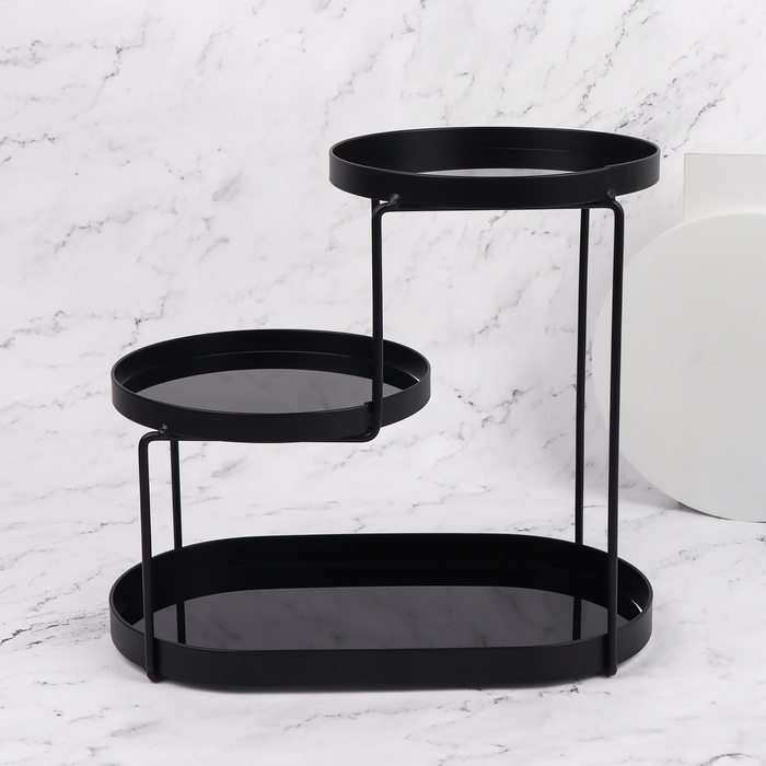 Органайзер для хранения, 3 секции, 30 &times; 17 &times; 26,5 см, цвет чёрный