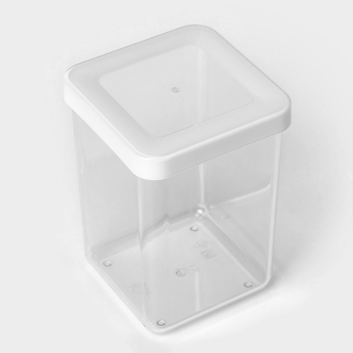 Контейнер для сыпучих продуктов &laquo;Степ&raquo;, 1 л, 10&times;10&times;14 см, цвет белый