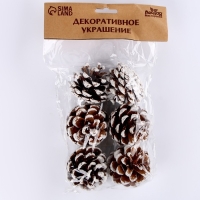 Новый год! Декоративное украшение &laquo;Набор шишек&raquo; 6 шт., 17 &times; 11 &times; 6 см