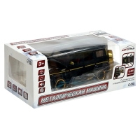 Машина металлическая, инерционная, 1:24, открываются двери, капот, багажник, цвет чёрный