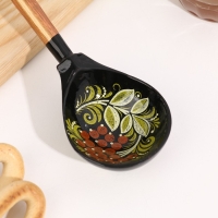 Ложка полубаская с росписью ягодка  19&times;6 см, микс