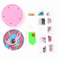 Ночник своими руками. Алмазная мозаика для детей с полным заполнением на ночнике &laquo;Единорожка&raquo;, 15 х 15 см